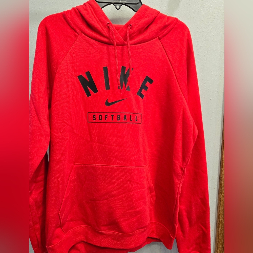 Red Nike Softball Hoodie